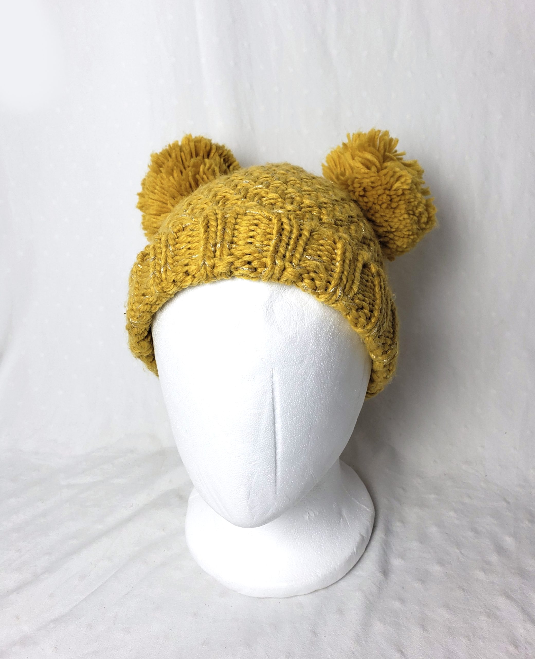 Жовта в'язана шапка з помпонами для дітей 1-3 роки Mini Club - тепла дитяча шапочка 1 Жовта в'язана шапка з помпонами для дітей 1-3 роки Mini Club - тепла дитяча шапочка
