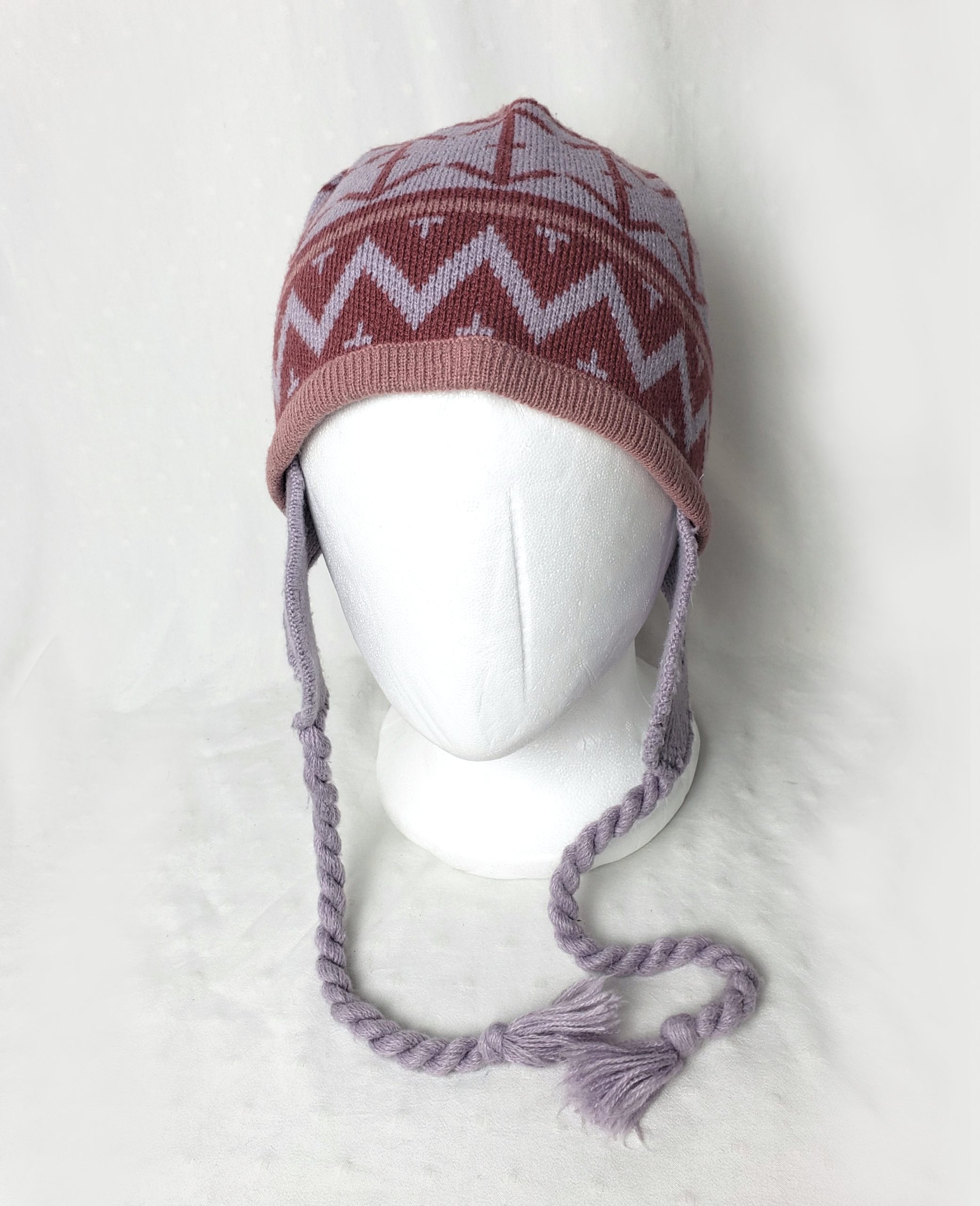 Зимова шапка з вушками рожева акрилова - тепла шапка для холодної погоди осінь зима 1 Зимова шапка з вушками рожева акрилова - тепла шапка для холодної погоди осінь зима