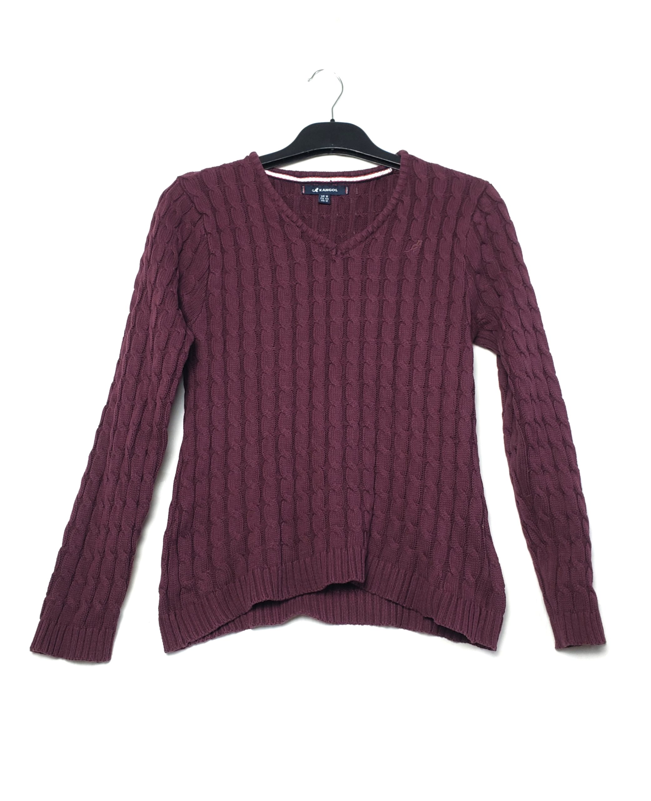 Бордовий в'язаний светр Kangol - ідеальний для осінньо-зимового сезону, повсякденний та офісний стиль 1 Бордовий в'язаний светр Kangol - ідеальний для осінньо-зимового сезону, повсякденний та офісний стиль