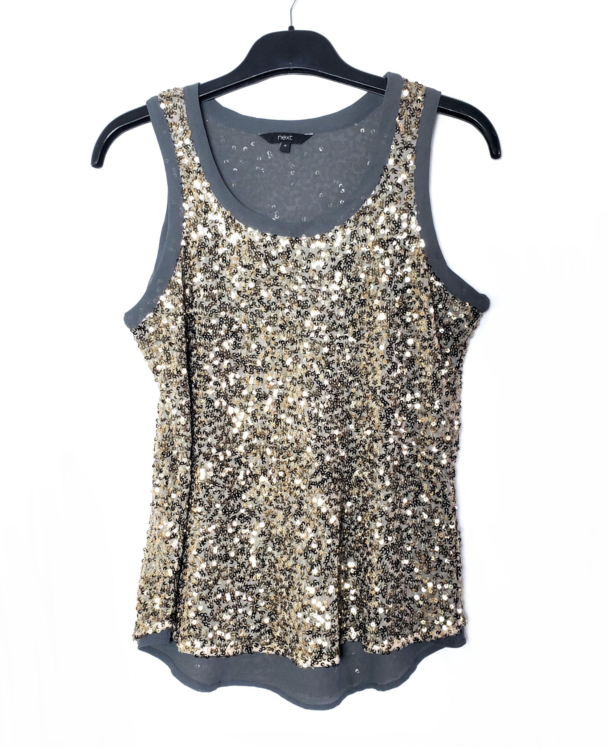 Святкова майка з паєтками сіро-золота 3 Святкова майка з паєтками сіро-золота - Зображення 3