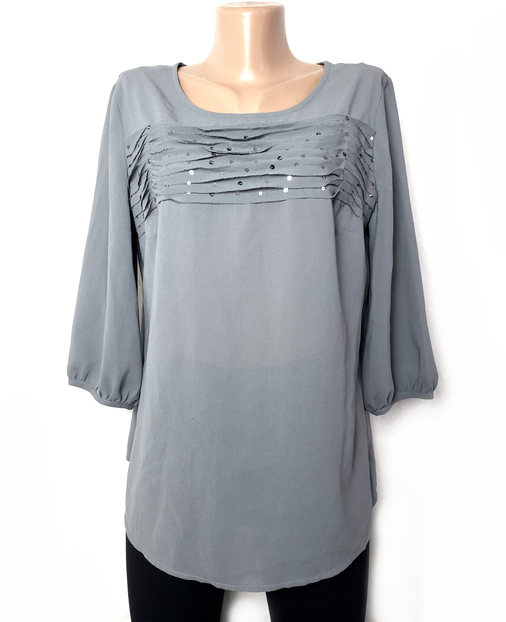 Сіра блузка з декоративними елементами 1 Сіра блузка з декоративними елементами