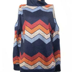 Стильний гольф з принтом зигзаг - ідеальний для осінньо-зимового сезону та повсякденного носіння