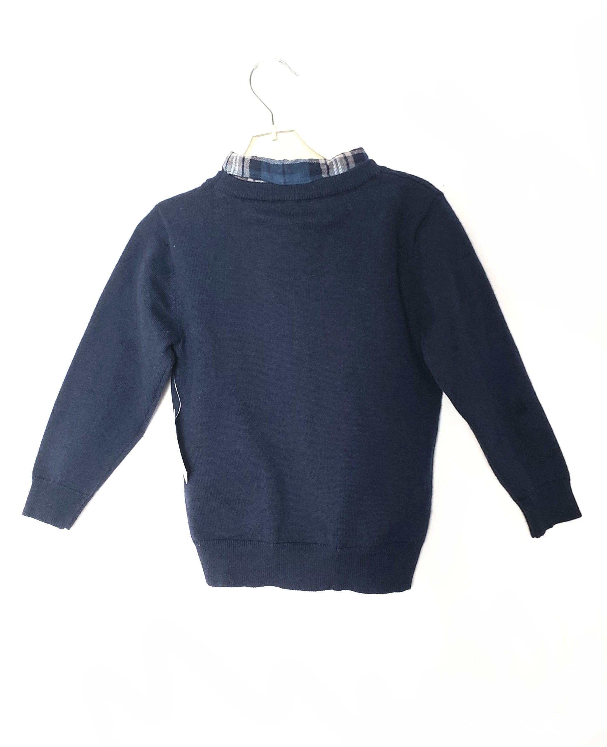 Стильний синій светр для хлопчика 2-3 роки - Елегантний дитячий одяг з комірцем-сорочкою 2 Стильний синій светр для хлопчика 2-3 роки - Елегантний дитячий одяг з комірцем-сорочкою - Зображення 2