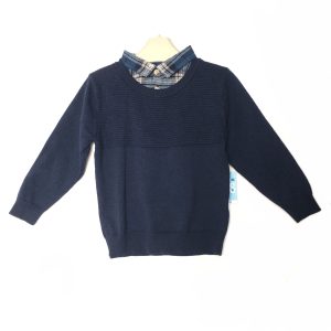 Стильний синій светр для хлопчика 2-3 роки - Елегантний дитячий одяг з комірцем-сорочкою