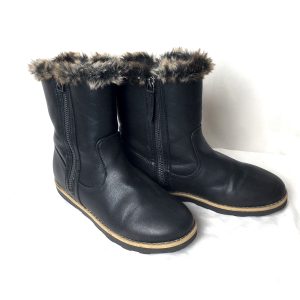Стильні чорні зимові чоботи Next з хутром - елегантне взуття розмір 33.5