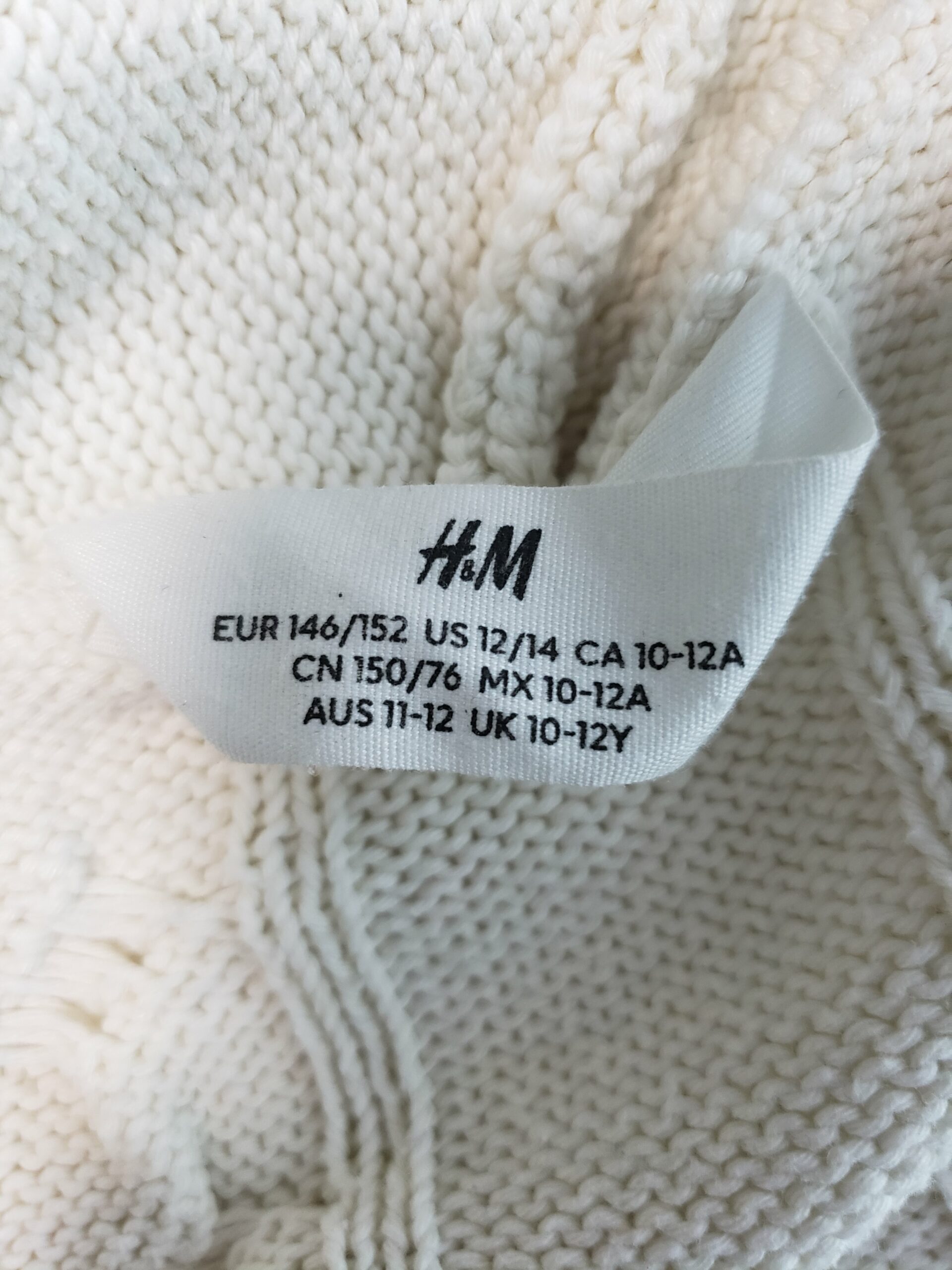 Білий в'язаний кардиган H&M з косами - светр на застібці 4 Білий в'язаний кардиган H&M з косами - светр на застібці - Зображення 4
