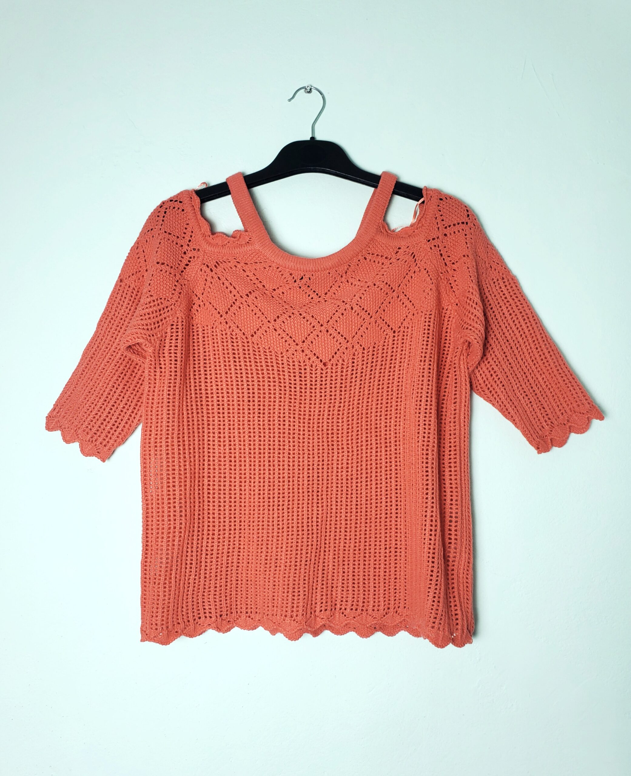 Стильний кораловий светр з відкритими плечима - елегантний в'язаний 5 Стильний кораловий светр з відкритими плечима - елегантний в'язаний - Зображення 5