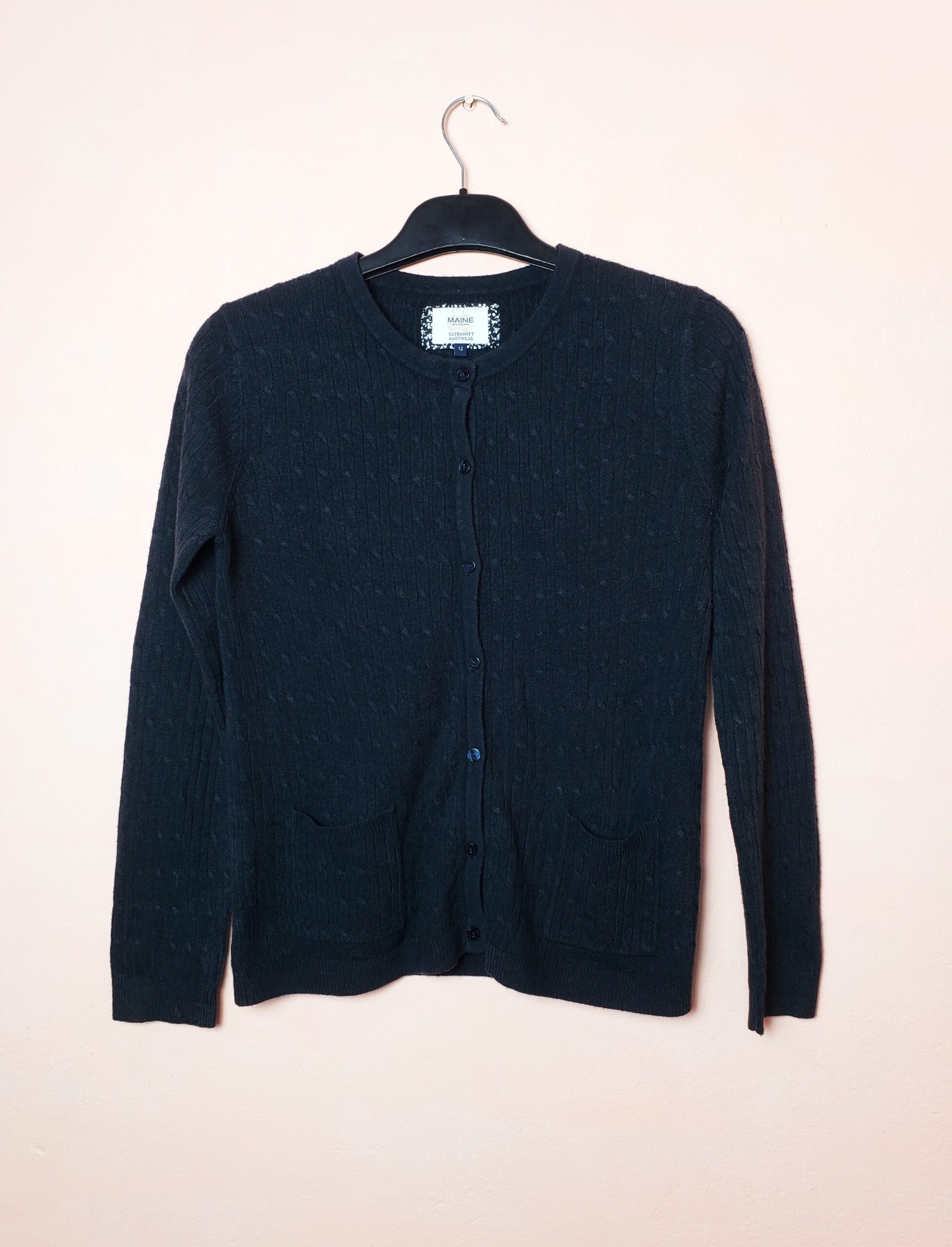 Жіночий кардиган темно-синій Maine Ultrasoft Knitwear акрил вживаний ідеальний стан 1 Жіночий кардиган темно-синій Maine Ultrasoft Knitwear акрил вживаний ідеальний стан