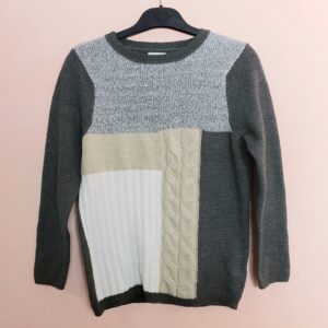 Стильний в'язаний светр Cotton Traders - елегантний дизайн у сіро-білих тонах