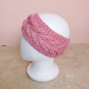 Стильна рожева в'язана пов'язка - елегантний модний аксесуар для волосся
