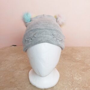 Стильна дитяча шапка H&M з помпонами - модний сірий аксесуар для малюків 2-4 роки