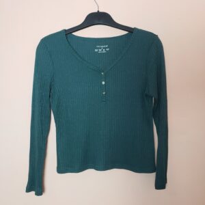 Жіноча кофта лонгслів Primark ізумрудного кольору з довгим рукавом