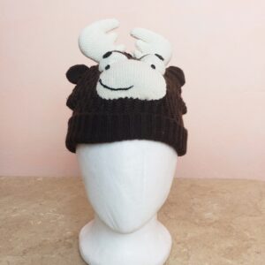 Стильна дитяча шапка з рогами - модний коричневий аксесуар для малюків 1-3 роки