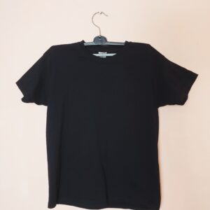 Базова чорна дитяча футболка з бавовни 7-8 років 128 см