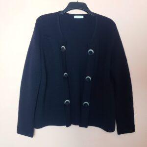 Темно-синій кардиган з ґудзиками - стильний жіночий светр для осені та зими