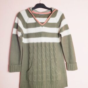 В'язана сукня South з косами хакі-біла акрилова UK16