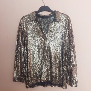 Стильна золота блуза з паєтками - елегантний вінтажний топ для особливих подій