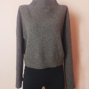 Коричневий светр з високим коміром Boohoo - жіночий в'язаний пуловер розмір S