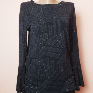 Стильна чорна блуза Quiz з металік ефектом - елегантний вечірній топ у ідеальному стані