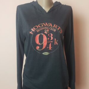 Стильний худі Hogwarts Running Club - модний темно-сірий светр з капюшоном у ідеальному стані