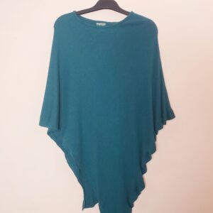 Жіноче пончо Cordelia синього кольору з кашеміром - елегантний асиметричний одяг