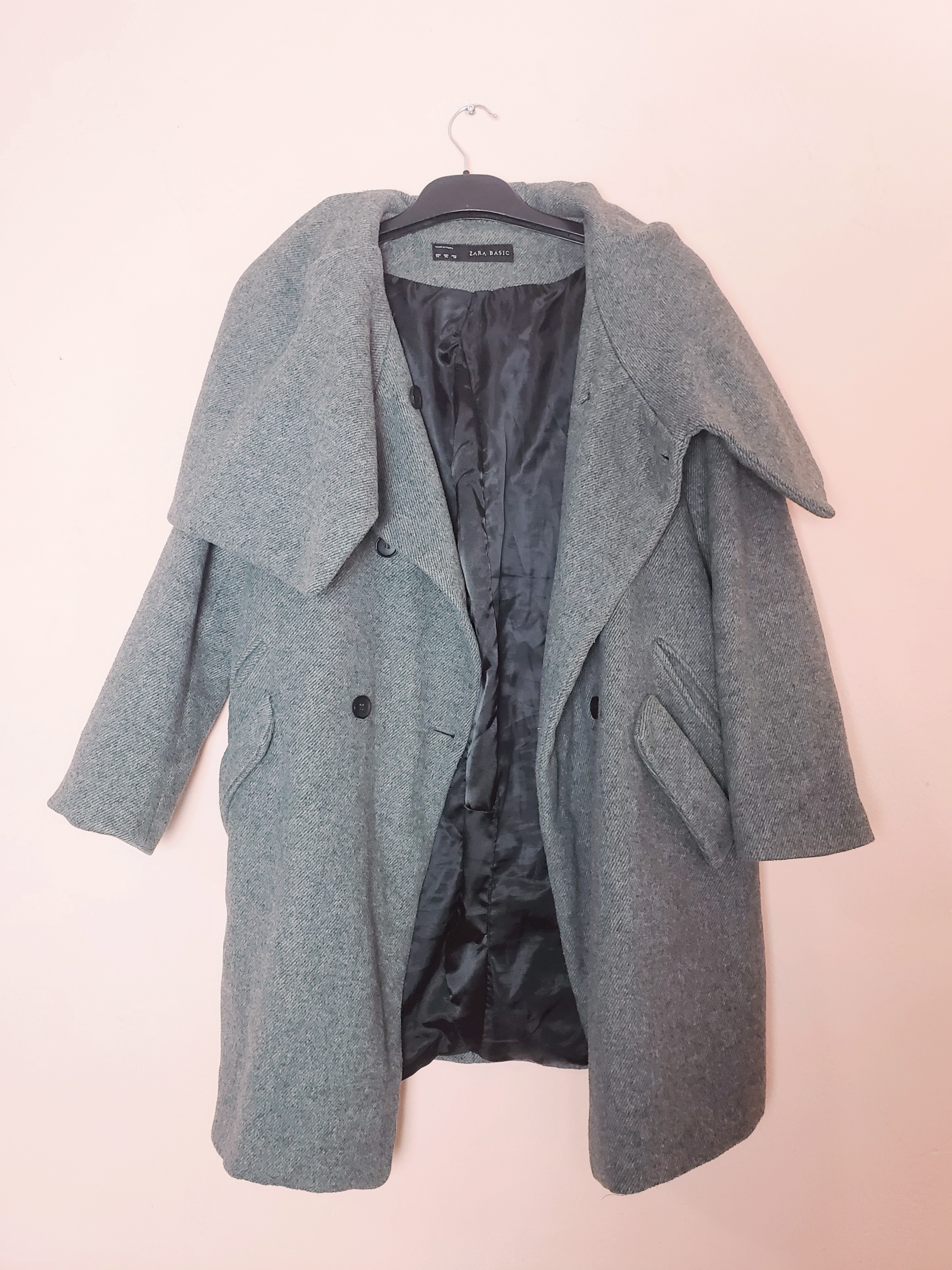 Жіноче сіре пальто Zara розмір XL 2 Жіноче сіре пальто Zara розмір XL - Зображення 2