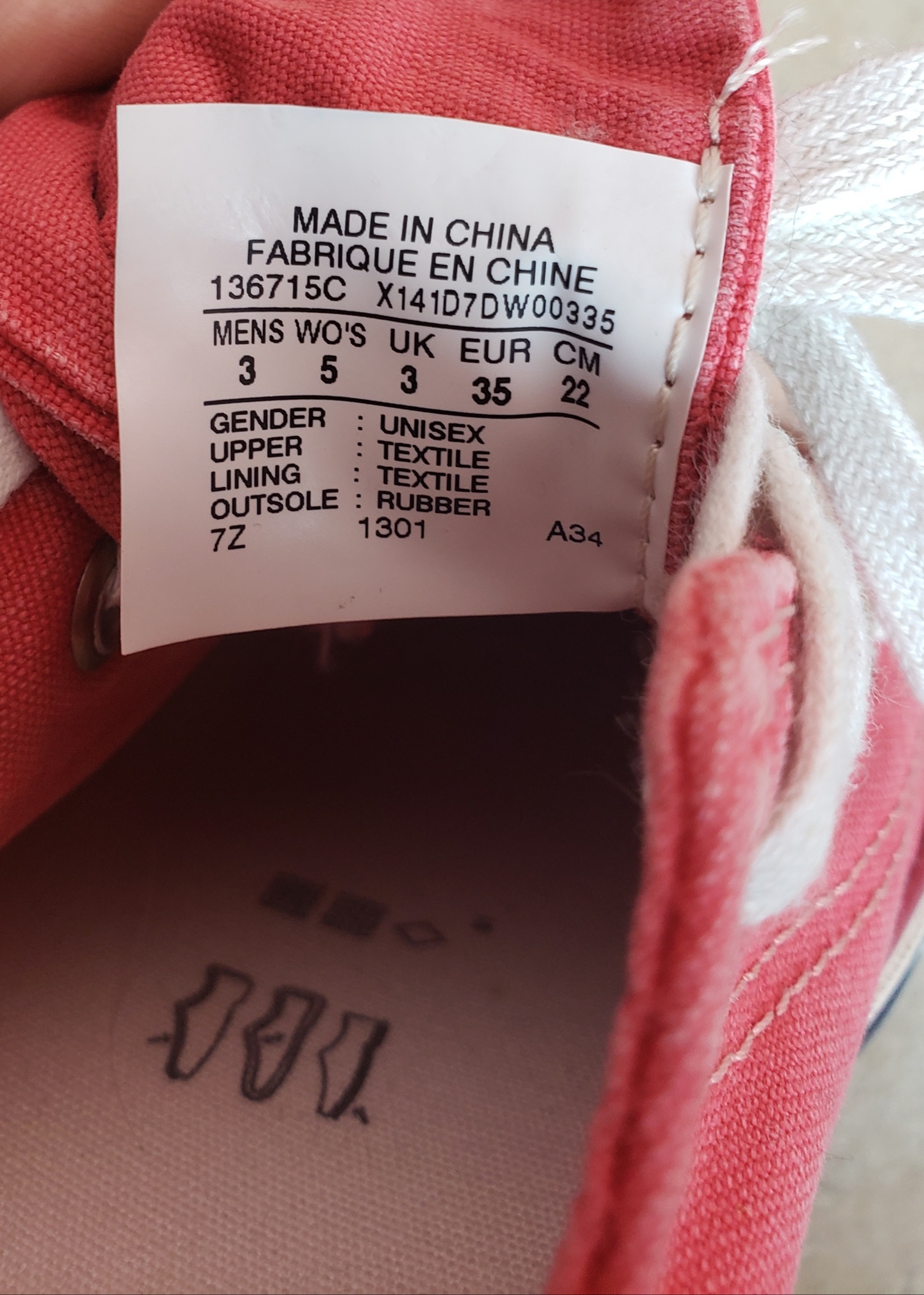 Для дітей рожеві кеди Converse на весну, літо, осінь розмір 35 4 Для дітей рожеві кеди Converse на весну, літо, осінь розмір 35 - Зображення 4