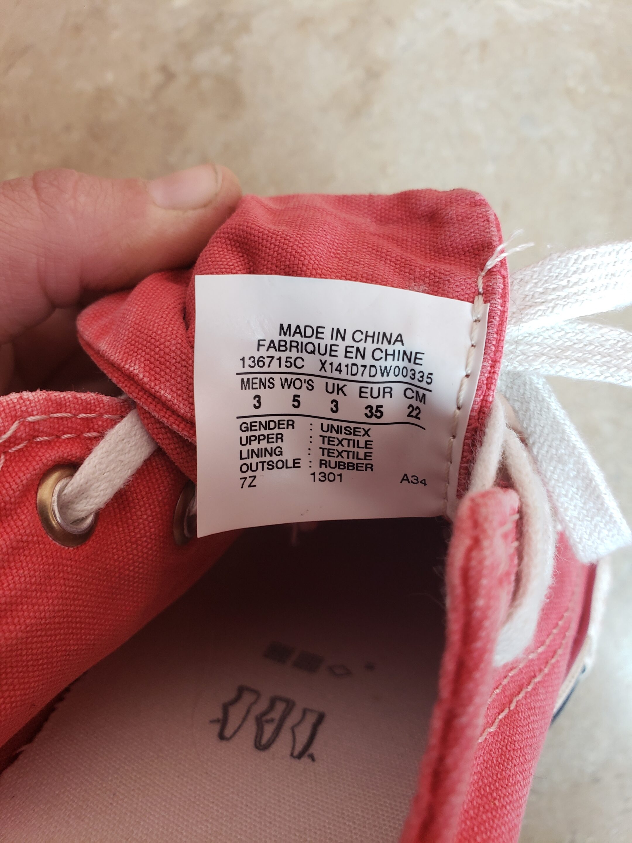 Для дітей рожеві кеди Converse на весну, літо, осінь розмір 35 5 Для дітей рожеві кеди Converse на весну, літо, осінь розмір 35 - Зображення 5