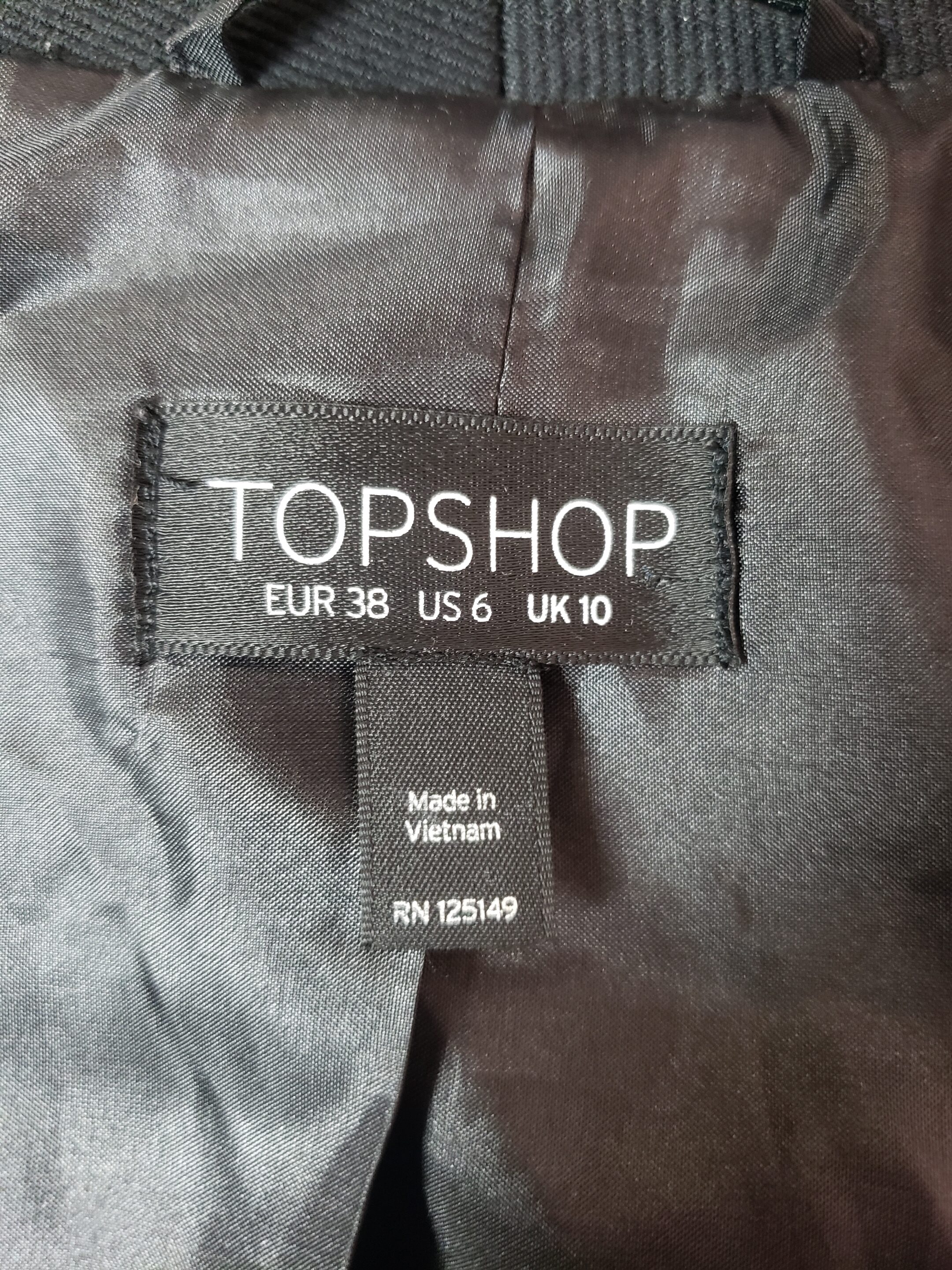 Жіночий чорний піджак Topshop розмір EUR 38 / US 6 / UK 10 5 Жіночий чорний піджак Topshop розмір EUR 38 / US 6 / UK 10 - Зображення 5