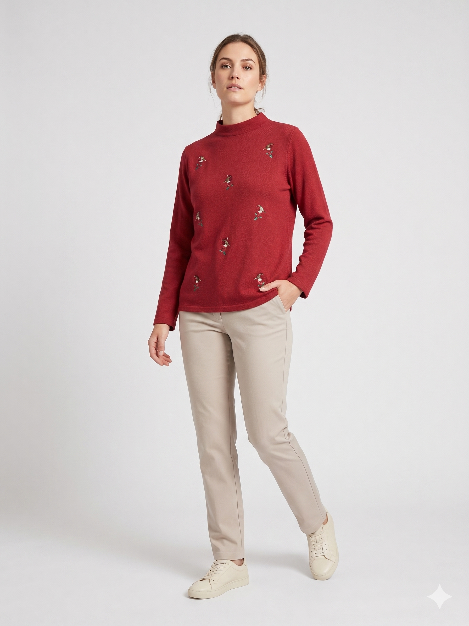 Жіночий червоний светр isle essentials розмір m/l 1 Жіночий червоний светр isle essentials розмір m/l