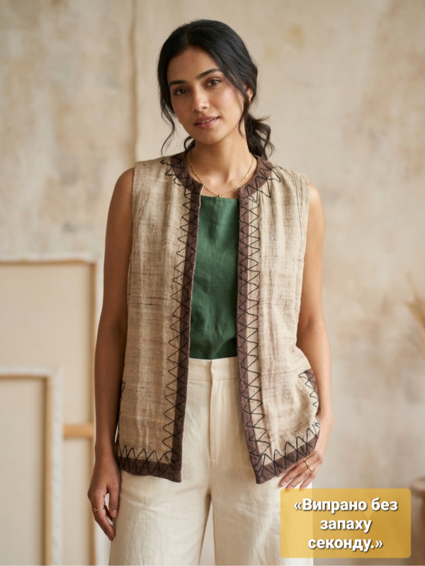 Жіночий бежевий жилет Hallman Clothing Co розмір 38 - photo 3 4